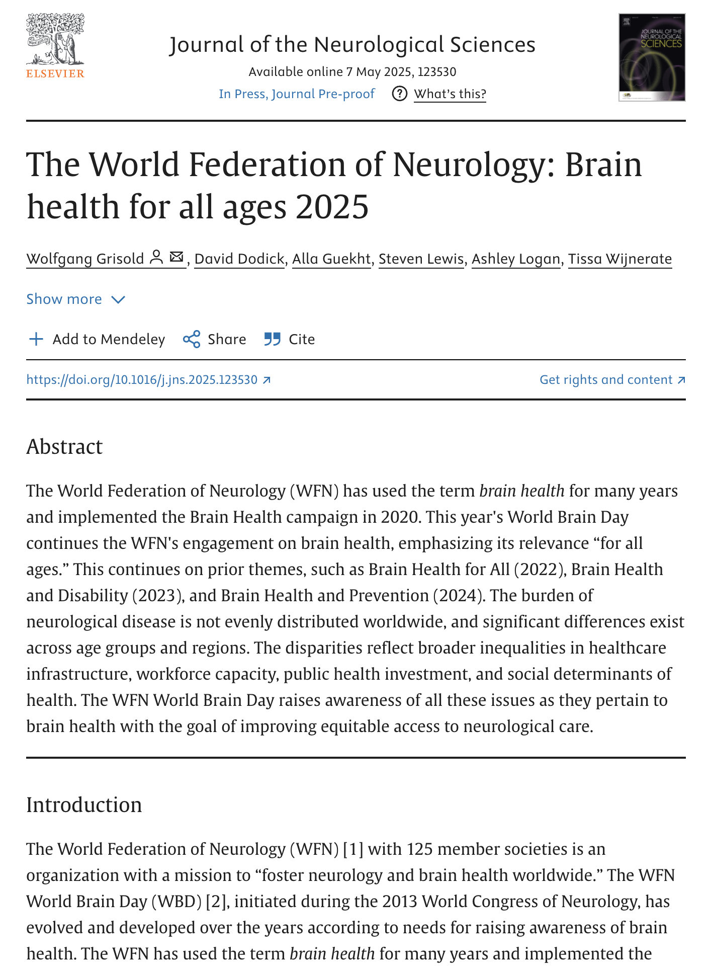 JNS Brain Health For All Ages